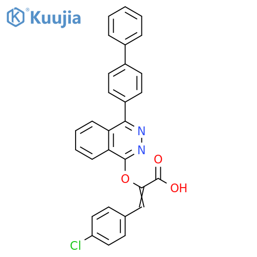 2-Propenoic acid,2-[(4-[1,1'-biphenyl]-4-yl-1-phthalazinyl)oxy]-3-(4-chlorophenyl)- structure