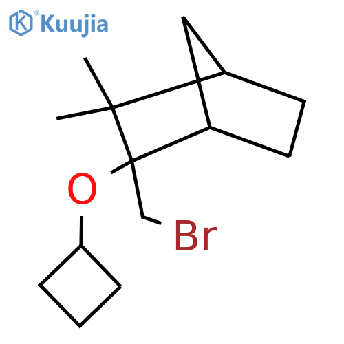 2-(bromomethyl)-2-cyclobutoxy-3,3-dimethylbicyclo2.2.1heptane structure