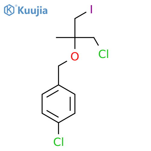 1-chloro-4-{(1-chloro-3-iodo-2-methylpropan-2-yl)oxymethyl}benzene structure