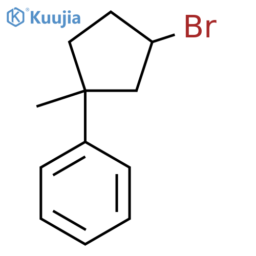 (3-bromo-1-methylcyclopentyl)benzene, Mixture of diastereomers structure