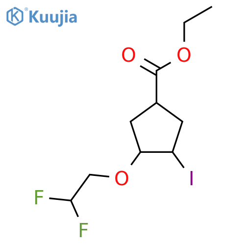 ethyl 3-(2,2-difluoroethoxy)-4-iodocyclopentane-1-carboxylate structure