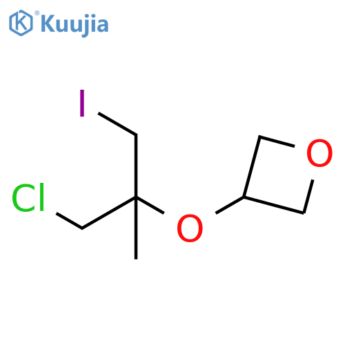 3-(1-chloro-3-iodo-2-methylpropan-2-yl)oxyoxetane structure