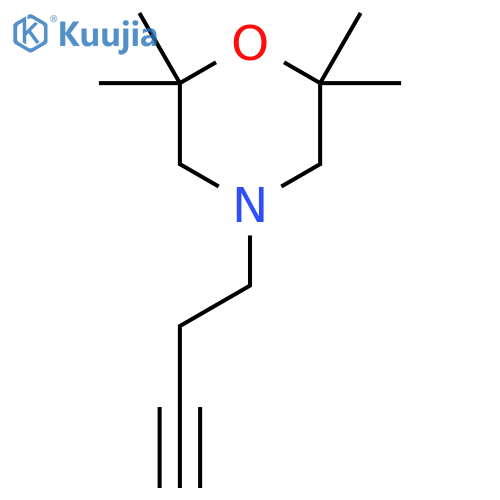 4-(but-3-yn-1-yl)-2,2,6,6-tetramethylmorpholine structure