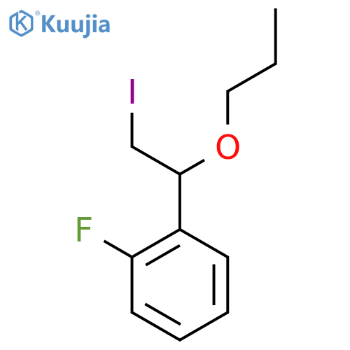 1-fluoro-2-(2-iodo-1-propoxyethyl)benzene structure