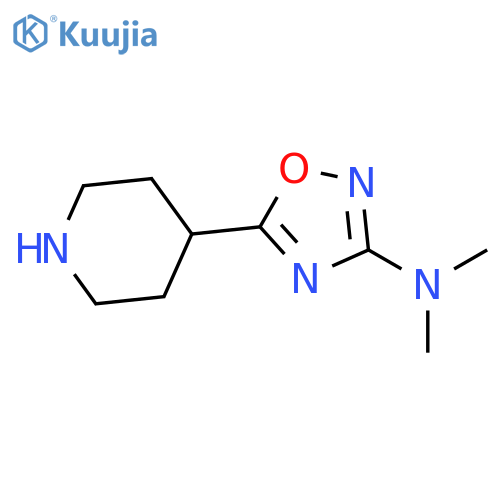 N,N-dimethyl-5-(piperidin-4-yl)-1,2,4-oxadiazol-3-amine structure