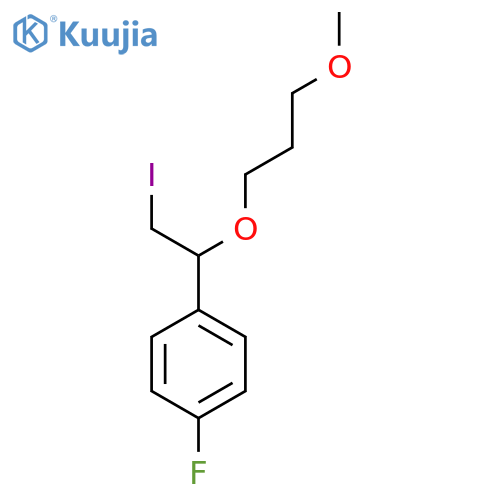 1-fluoro-4-2-iodo-1-(3-methoxypropoxy)ethylbenzene structure