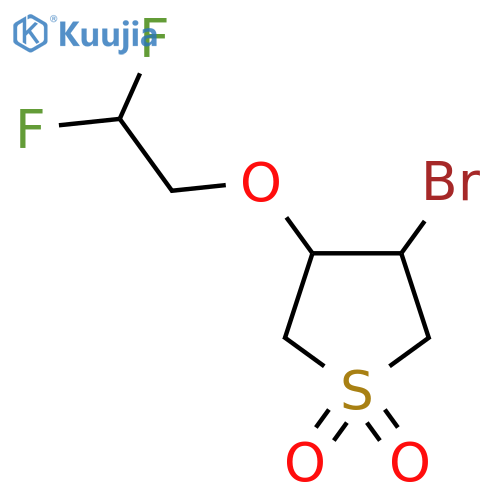 3-Bromo-4-(2,2-difluoroethoxy)-1lambda6-thiolane-1,1-dione structure