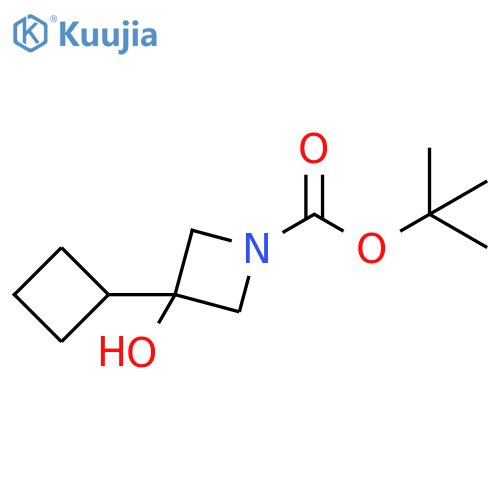 1-Azetidinecarboxylic acid, 3-cyclobutyl-3-hydroxy-, 1,1-dimethylethyl ester structure