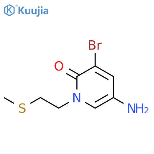 5-amino-3-bromo-1-2-(methylsulfanyl)ethyl-1,2-dihydropyridin-2-one structure