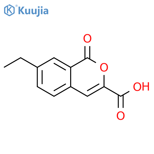 1H-2-Benzopyran-3-carboxylic acid, 7-ethyl-1-oxo- structure