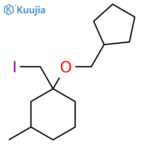 1-(cyclopentylmethoxy)-1-(iodomethyl)-3-methylcyclohexane structure