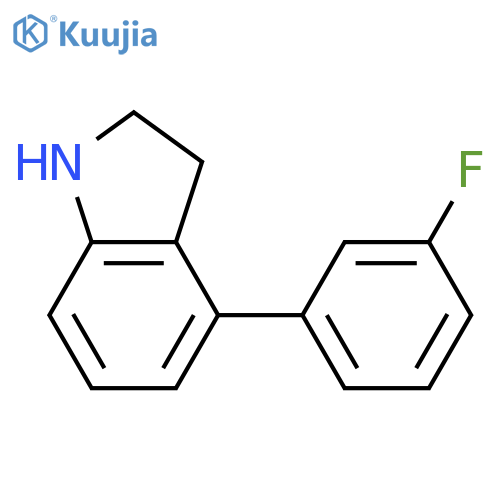 1H-Indole, 4-(3-fluorophenyl)-2,3-dihydro- structure