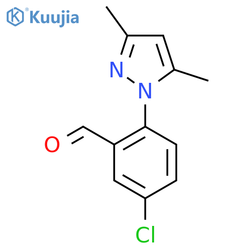5-chloro-2-(3,5-dimethyl-1H-pyrazol-1-yl)benzaldehyde structure