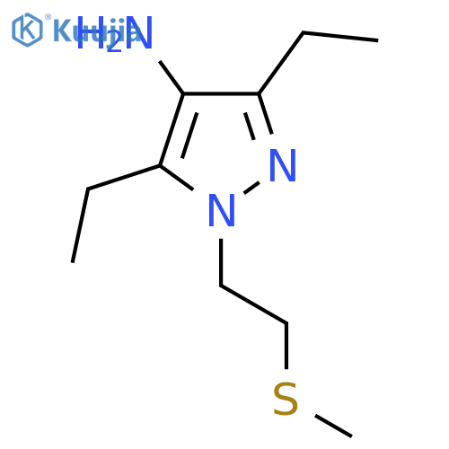3,5-diethyl-1-2-(methylsulfanyl)ethyl-1H-pyrazol-4-amine structure