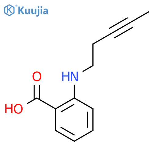2-(pent-3-yn-1-yl)aminobenzoic acid structure