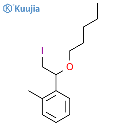 1-2-iodo-1-(pentyloxy)ethyl-2-methylbenzene structure