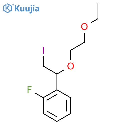 1-1-(2-ethoxyethoxy)-2-iodoethyl-2-fluorobenzene structure