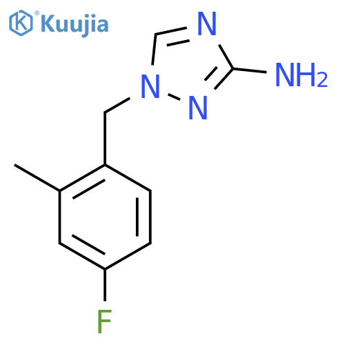 1-(4-fluoro-2-methylphenyl)methyl-1H-1,2,4-triazol-3-amine structure