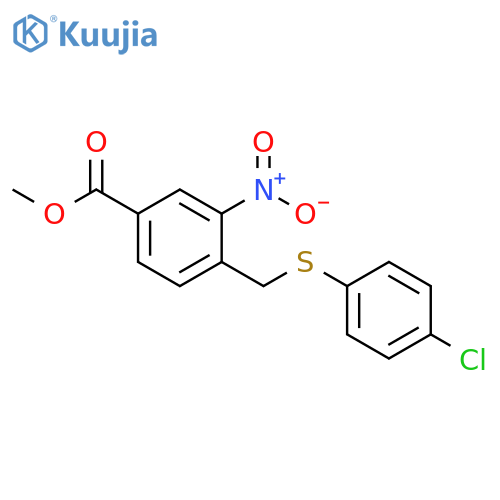 Methyl 4-[[(4-chlorophenyl)thio]methyl]-3-nitrobenzoate structure