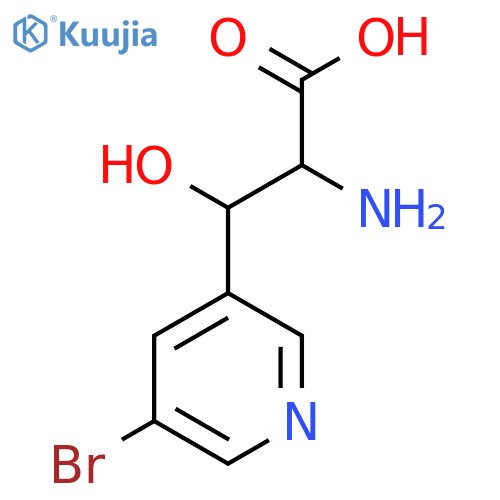 2-amino-3-(5-bromopyridin-3-yl)-3-hydroxypropanoic acid structure