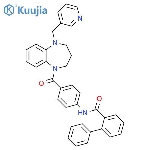 [1,1'-Biphenyl]-2-carboxamide, N-[4-[[2,3,4,5-tetrahydro-5-(3-pyridinylmethyl)-1H-1,5-benzodiazepin-1-yl]carbonyl]phenyl]- structure