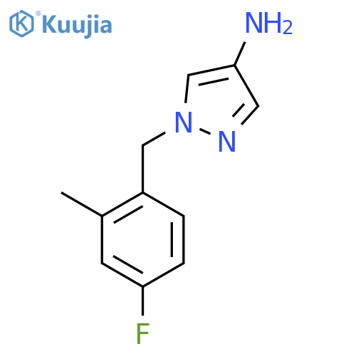 1-(4-fluoro-2-methylphenyl)methyl-1H-pyrazol-4-amine structure