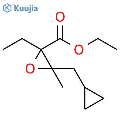 2-Oxiranecarboxylic acid, 3-(cyclopropylmethyl)-2-ethyl-3-methyl-, ethyl ester structure
