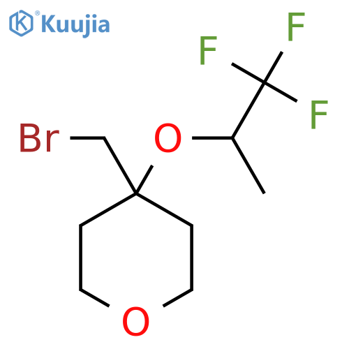 4-(bromomethyl)-4-(1,1,1-trifluoropropan-2-yl)oxyoxane structure