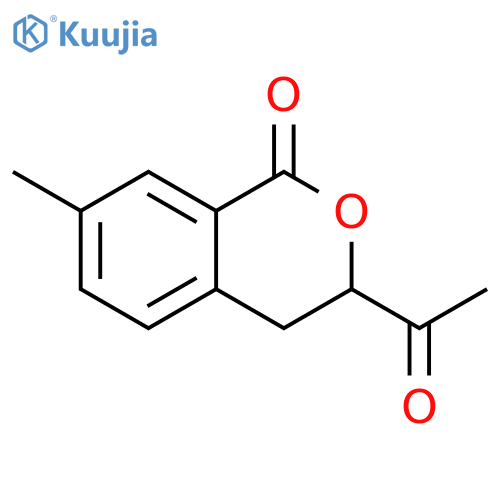 1H-2-Benzopyran-1-one, 3-acetyl-3,4-dihydro-7-methyl- structure