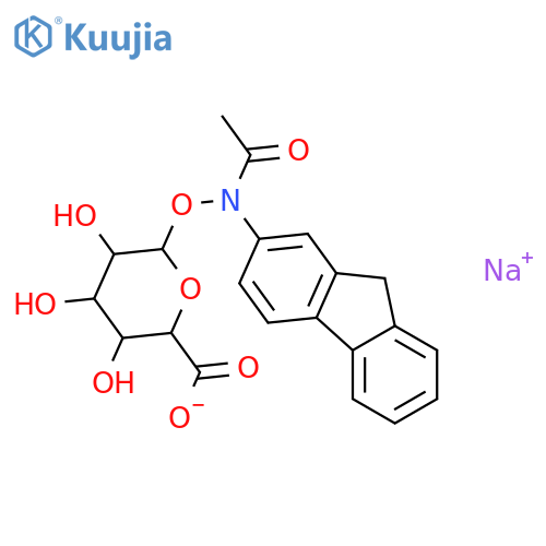 b-D-Glucopyranuronic acid,1-O-(acetyl-9H-fluoren-2-ylamino)-, monosodium salt (9CI) structure
