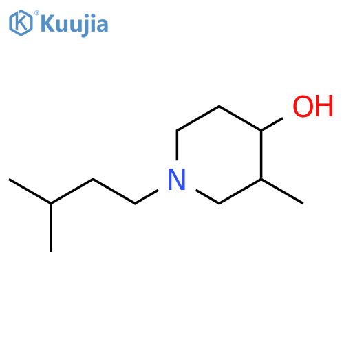 1-isopentyl-3-methylpiperidin-4-ol structure