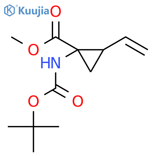 methyl (1R,2S)-1-(tert-butoxycarbonylamino)-2-vinyl-cyclopropanecarboxylate structure