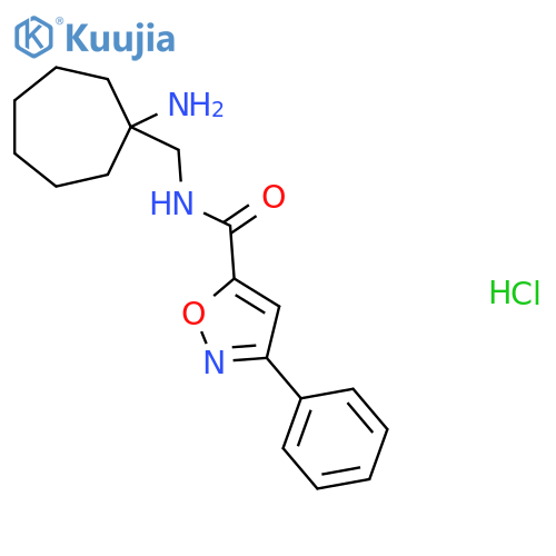 N-(1-aminocycloheptyl)methyl-3-phenyl-1,2-oxazole-5-carboxamide hydrochloride structure