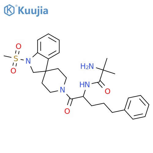 Propanamide,2-amino-N-[(1R)-1-[[1,2-dihydro-1-(methylsulfonyl)spiro[3H-indole-3,4'-piperidin]-1'-yl]carbonyl]-4-phenylbutyl]-2-methyl- structure