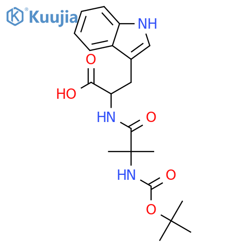 (R)-2-(2-((Tert-Butoxycarbonyl)amino)-2-methylpropanamido)-3-(1H-indol-3-yl)propanoic acid structure