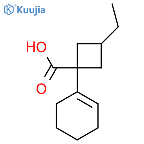 1-(Cyclohex-1-en-1-yl)-3-ethylcyclobutane-1-carboxylic acid structure