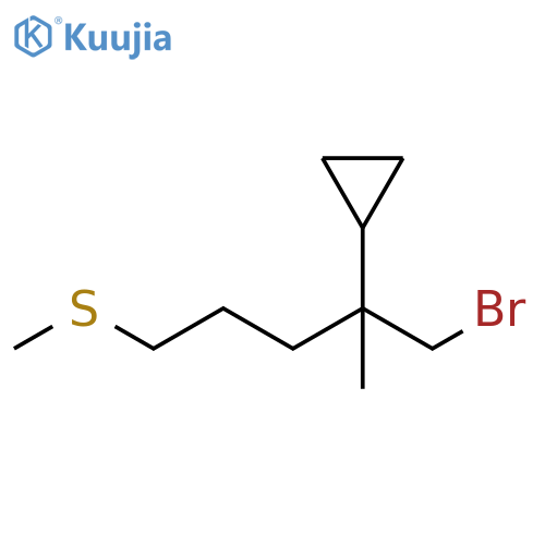 Cyclopropane, [1-(bromomethyl)-1-methyl-4-(methylthio)butyl]- structure