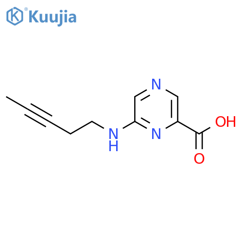 6-(pent-3-yn-1-yl)aminopyrazine-2-carboxylic acid structure