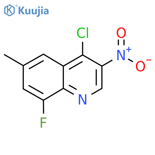 Quinoline, 4-chloro-8-fluoro-6-methyl-3-nitro- structure