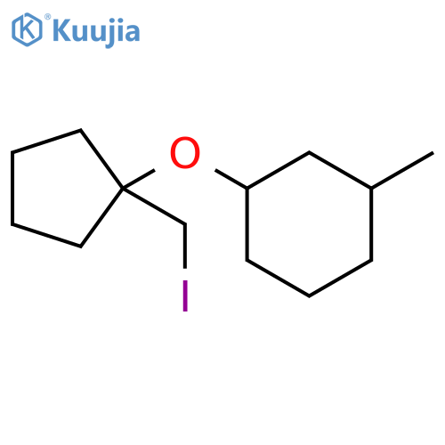1-{1-(iodomethyl)cyclopentyloxy}-3-methylcyclohexane structure