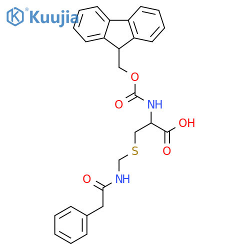 (S)-2-((((9H-Fluoren-9-yl)methoxy)carbonyl)amino)-3-(((2-phenylacetamido)methyl)thio)propanoic acid structure