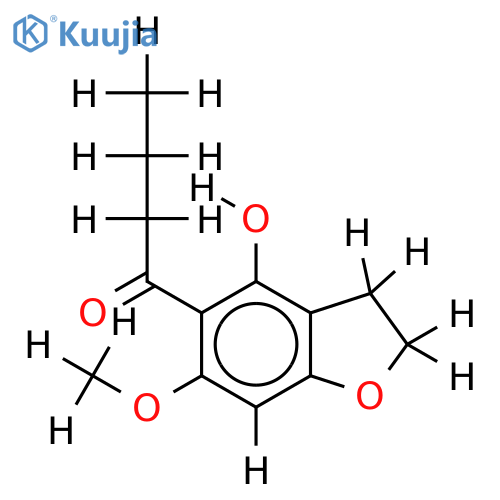 4-hydroxy-6-methoxy-5-(1'-oxobutyl)benzodihydrofuran structure