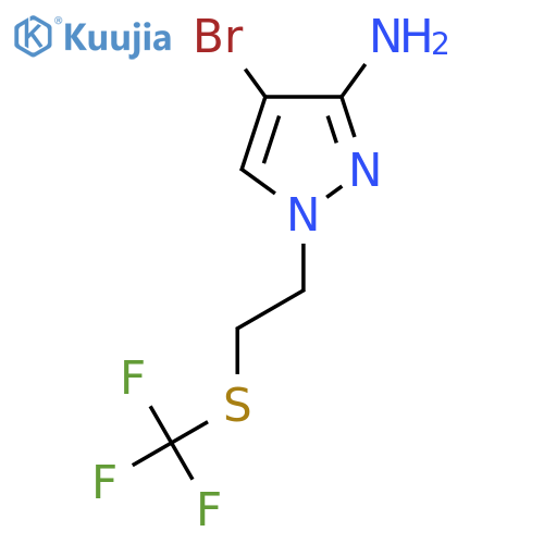 4-bromo-1-{2-(trifluoromethyl)sulfanylethyl}-1H-pyrazol-3-amine structure