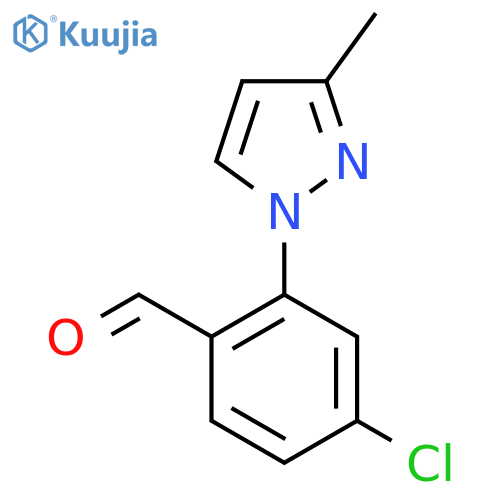 4-Chloro-2-(3-methyl-1H-pyrazol-1-yl)benzaldehyde structure