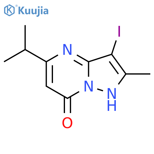 3-iodo-2-methyl-5-(propan-2-yl)-4H,7H-pyrazolo1,5-apyrimidin-7-one structure