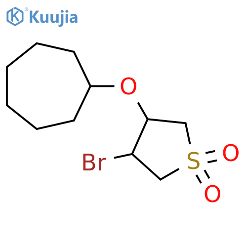 3-bromo-4-(cycloheptyloxy)-1lambda6-thiolane-1,1-dione structure