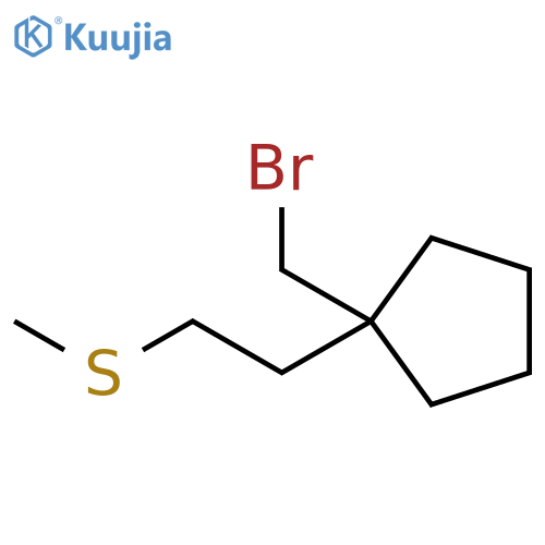 1-(Bromomethyl)-1-(2-methylsulfanylethyl)cyclopentane structure