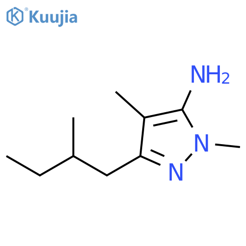 1,4-dimethyl-3-(2-methylbutyl)-1H-pyrazol-5-amine structure