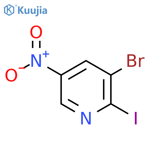 3-Bromo-2-iodo-5-nitropyridine structure