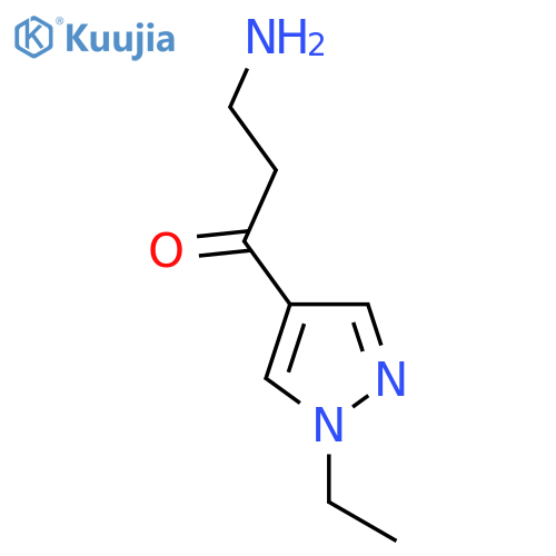 3-amino-1-(1-ethyl-1H-pyrazol-4-yl)propan-1-one structure